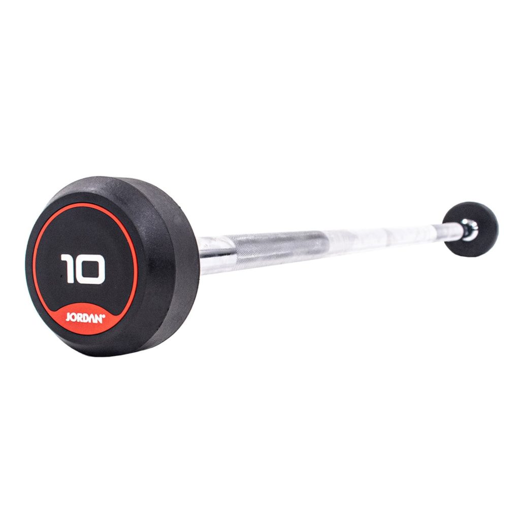 Jordan Fitness 10kg Classic Rubber Barbell With Straight Bar