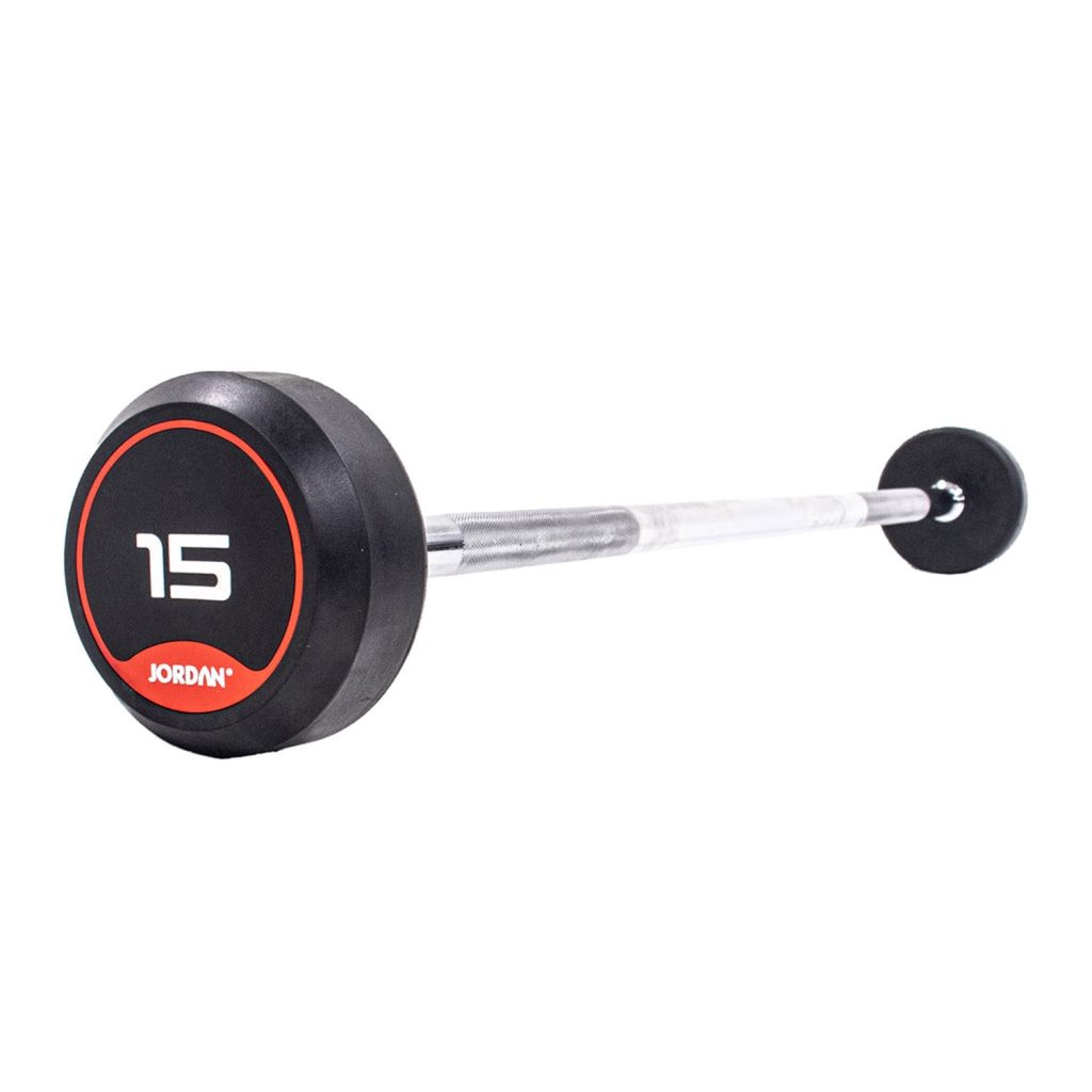 Jordan Fitness 15kg Classic Rubber Barbell With Straight Bar