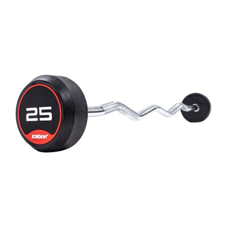 Jordan Fitness 25kg Classic Rubber Barbell With Curl Bar