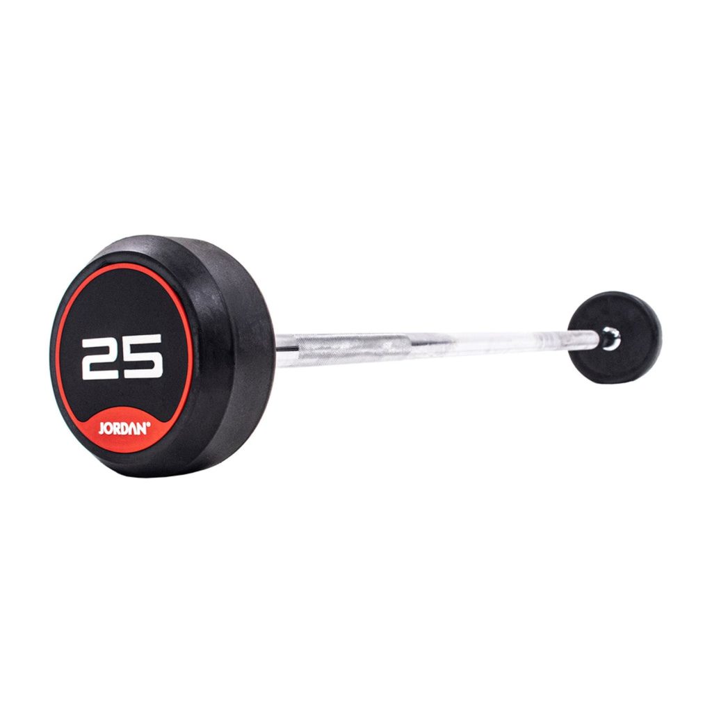 Jordan Fitness 25kg Classic Rubber Barbell With Straight Bar