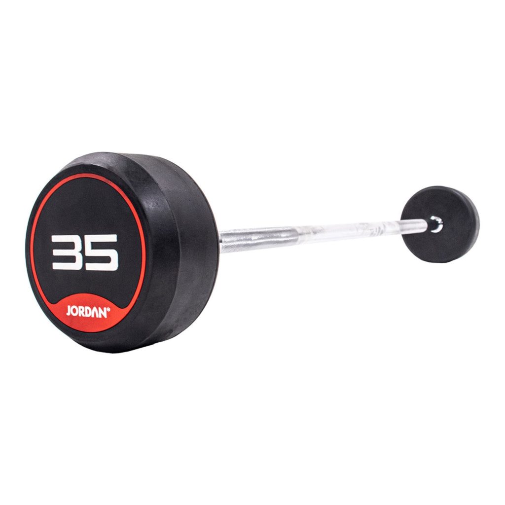 Jordan Fitness 35kg Classic Rubber Barbell With Straight Bar