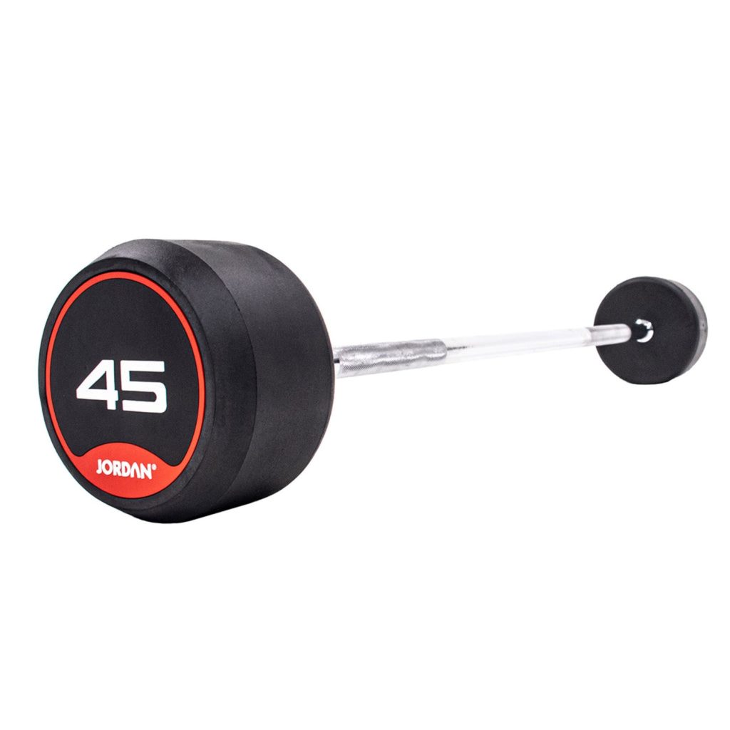 Jordan Fitness 10-45kg Classic Rubber Barbells With Straight Bar