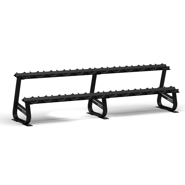 Jordan Fitness 12 Pair Horizontal Dumbbell Rack With Saddles (S-Series) - Black