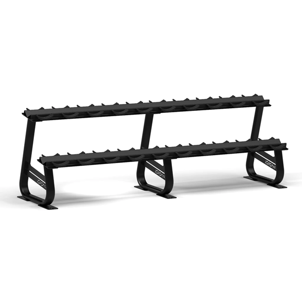Jordan Fitness 5 Pair Horizontal Dumbbell Rack With Saddles (S-Series) - Grey