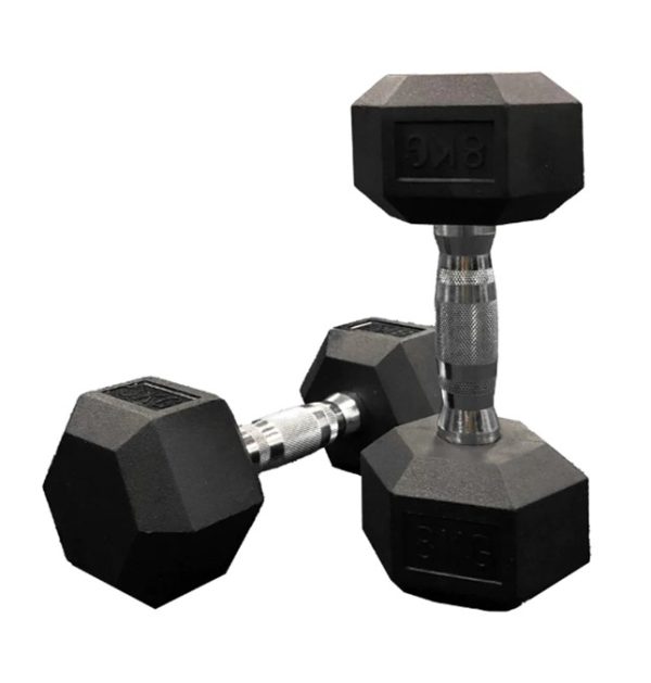 Jordan Fitness JLC HEX Rubber Dumbbells - 50KG
