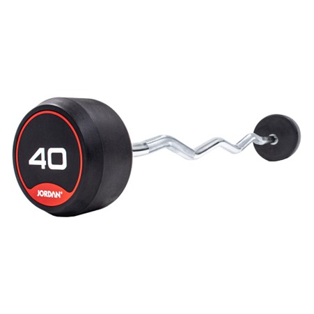 Jordan Fitness 40kg Classic Rubber Barbell With Curl Bar
