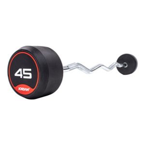 Jordan Fitness 10 - 45 kg (5kg increments / 10 Bars) - Rubber Classic Barbell Curl Bar