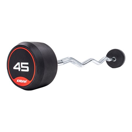 Jordan Fitness 10 - 45 kg (5kg increments / 10 Bars) - Rubber Classic Barbell Curl Bar